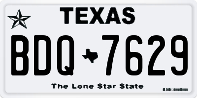TX license plate BDQ7629