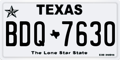 TX license plate BDQ7630