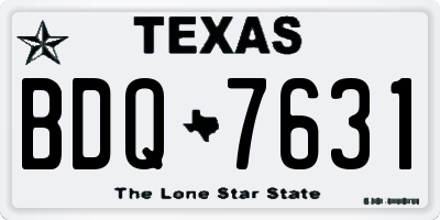 TX license plate BDQ7631