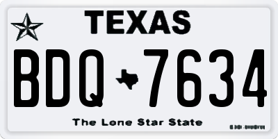 TX license plate BDQ7634