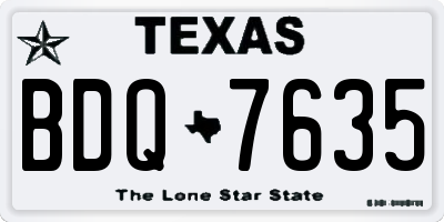 TX license plate BDQ7635