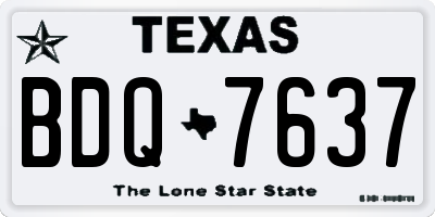 TX license plate BDQ7637