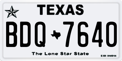 TX license plate BDQ7640