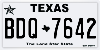 TX license plate BDQ7642