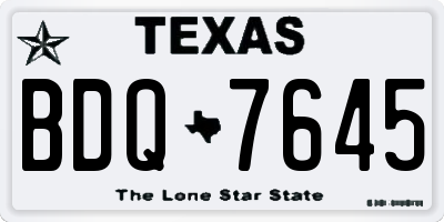 TX license plate BDQ7645