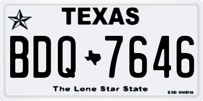 TX license plate BDQ7646