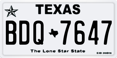 TX license plate BDQ7647