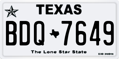 TX license plate BDQ7649