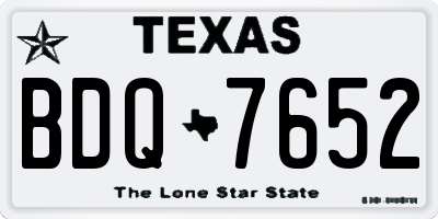 TX license plate BDQ7652