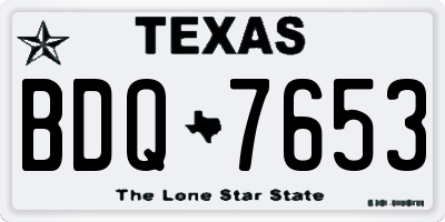 TX license plate BDQ7653