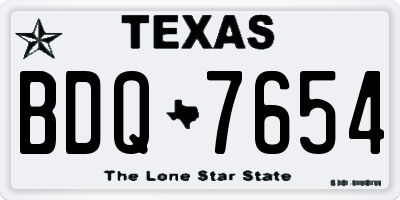 TX license plate BDQ7654