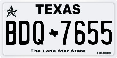 TX license plate BDQ7655