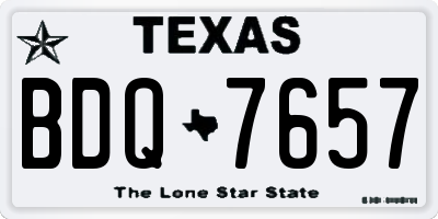TX license plate BDQ7657