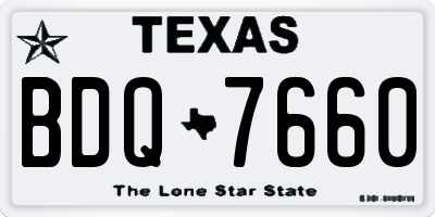 TX license plate BDQ7660