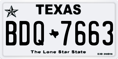 TX license plate BDQ7663