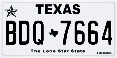 TX license plate BDQ7664