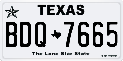 TX license plate BDQ7665