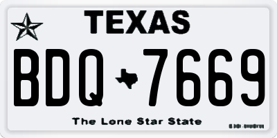TX license plate BDQ7669
