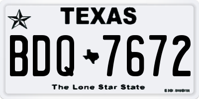 TX license plate BDQ7672