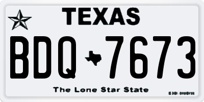 TX license plate BDQ7673