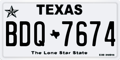 TX license plate BDQ7674