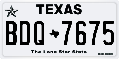 TX license plate BDQ7675