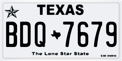 TX license plate BDQ7679