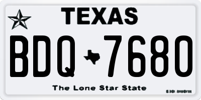 TX license plate BDQ7680