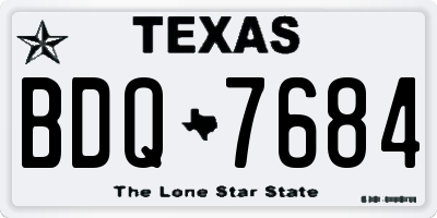 TX license plate BDQ7684