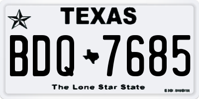 TX license plate BDQ7685