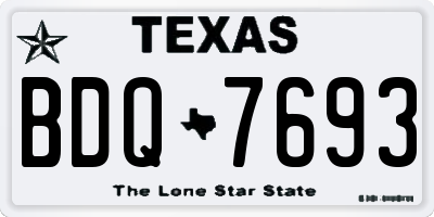 TX license plate BDQ7693