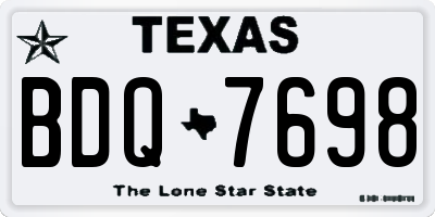 TX license plate BDQ7698