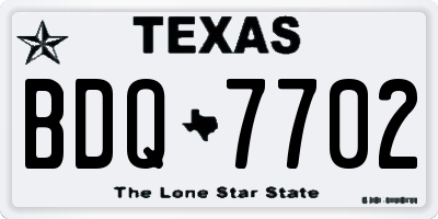 TX license plate BDQ7702