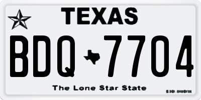 TX license plate BDQ7704