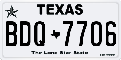 TX license plate BDQ7706