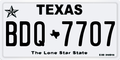 TX license plate BDQ7707