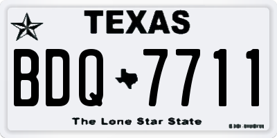 TX license plate BDQ7711