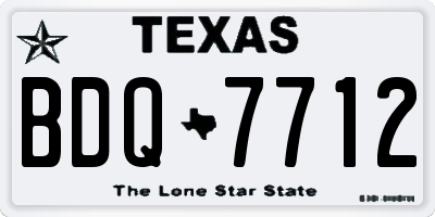 TX license plate BDQ7712