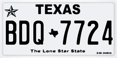 TX license plate BDQ7724