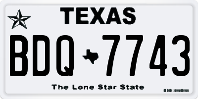 TX license plate BDQ7743