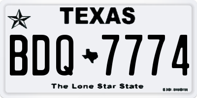 TX license plate BDQ7774