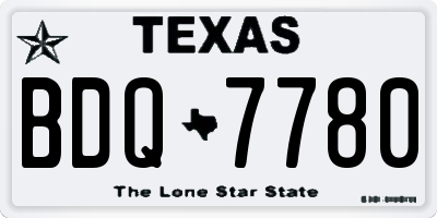 TX license plate BDQ7780
