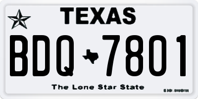 TX license plate BDQ7801