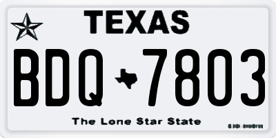 TX license plate BDQ7803