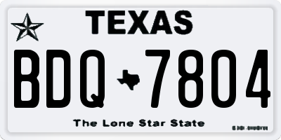 TX license plate BDQ7804