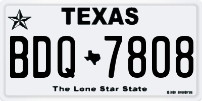 TX license plate BDQ7808