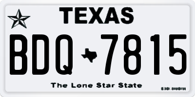 TX license plate BDQ7815