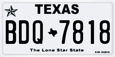 TX license plate BDQ7818