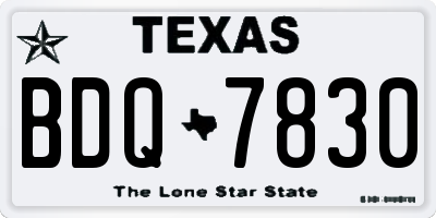 TX license plate BDQ7830