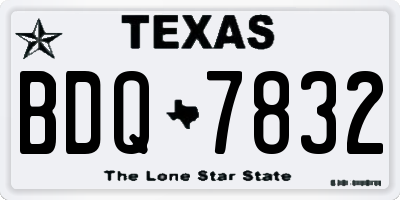 TX license plate BDQ7832